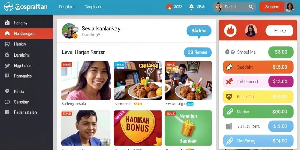 Tampilan grafis yang menarik dan penuh warna.