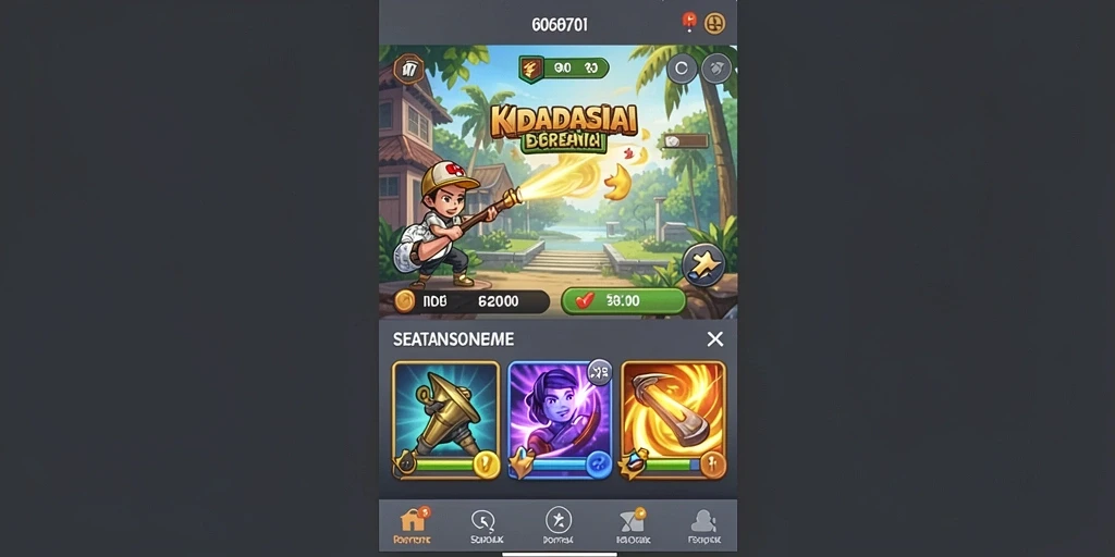 Screenshot menunjukkan karakter utama yang siap untuk bertarung.