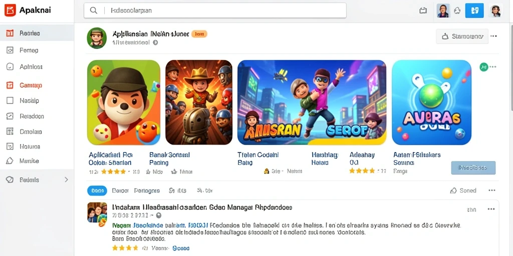Screenshot menunjukkan variasi permainan menarik yang ditawarkan.