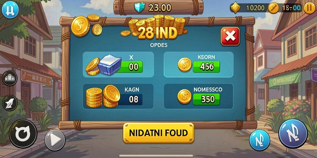 Screenshot menunjukkan gameplay seru NABOB77.